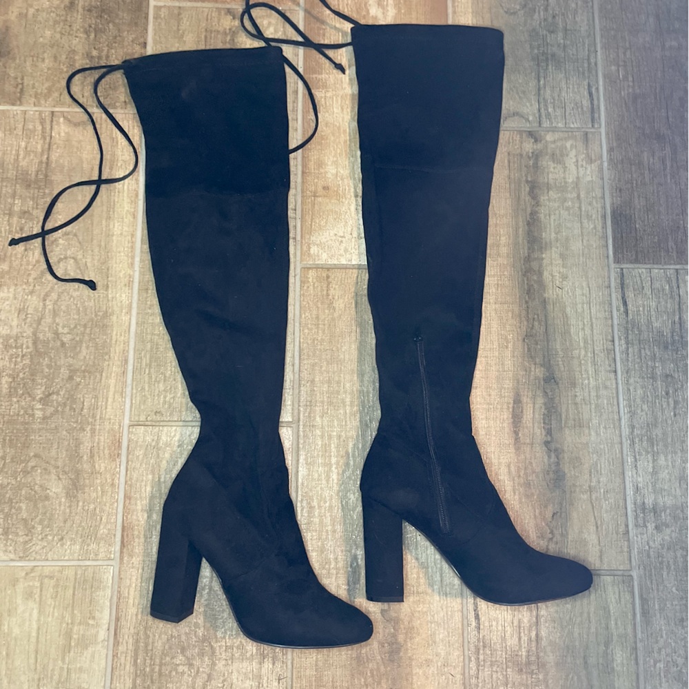 Black knee high boots